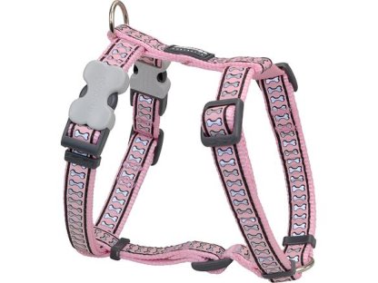 Dog Harness 12 mm x 30-44 cm – Refl. Bones Pink