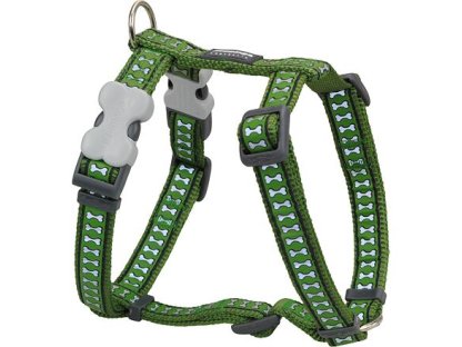 Dog Harness 12 mm x 30-44 cm – Refl. Bones Green