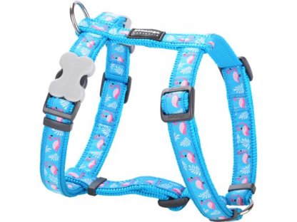 Dog harness 12 mm x 30-44 cm - Flamingo Turquoise