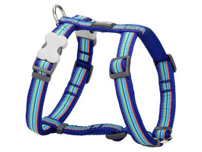 Dog harness 12 mm x 30-44 cm - Horizontal Stripes Navy