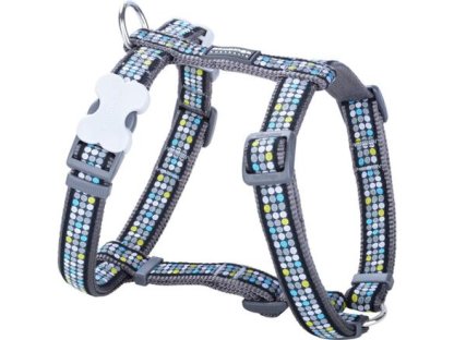 Dog Harness 12 mm x 30-44 cm - Modern on Grey