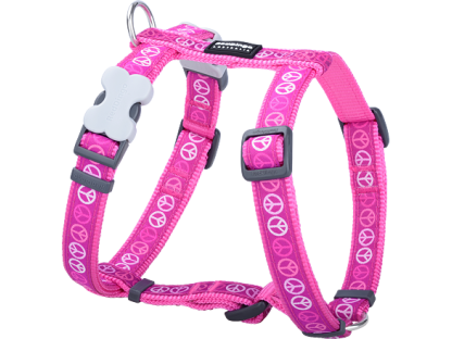 Dog Harness 12 mm x 30-44 cm - Peace Dark Pink