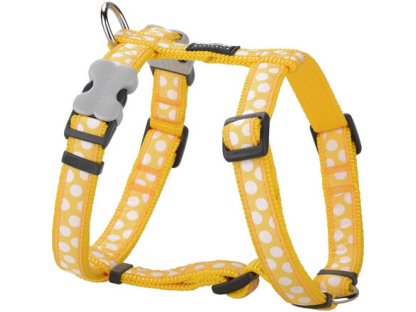 Dog Harness 12 mm x 30-44 cm-White Spots on Yellow