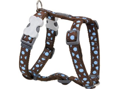 Dog Harness 15 mm x 36-54 cm - Blue Spots on Brown