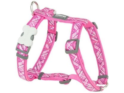 Dog Harness 25 mm x 71-113 cm - Flanno Hot Pink