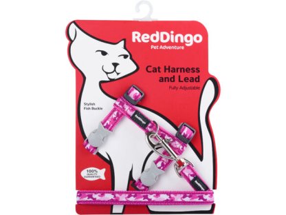 Cat Harnees & Lead - Camouflage Hot Pink