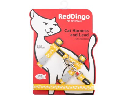 Cat Harnees & Lead - White Spots on Yellow