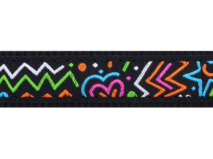 Red Dingo Multipurpose Dog Lead – Squiggles Black – 15 mm x 2 m