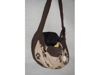 Dog bag, brown/ paws.