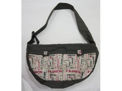 Hundetasche, grau + Aufdruck.