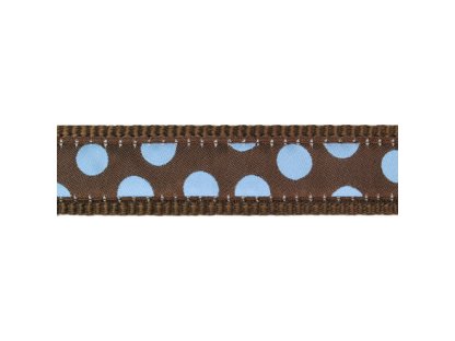 Dog Lead 12 mm x 1,8 m - Blue Spots on Brown