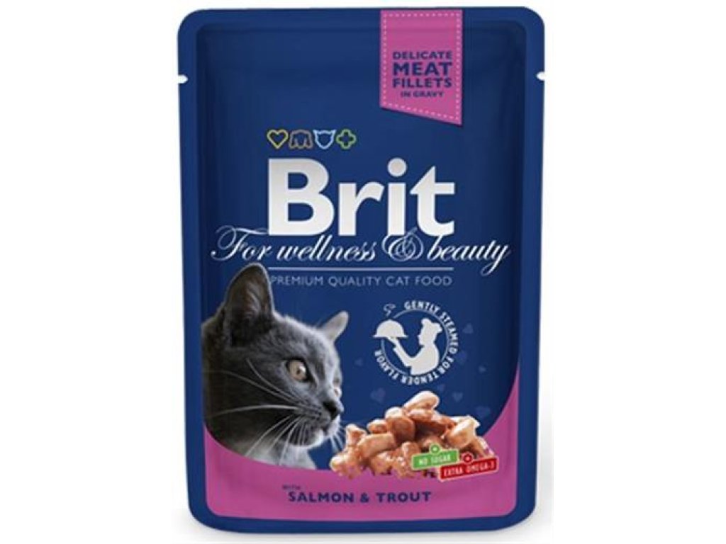 BRIT Premium cat Kapsička Adult Salmon & Trout 100 g