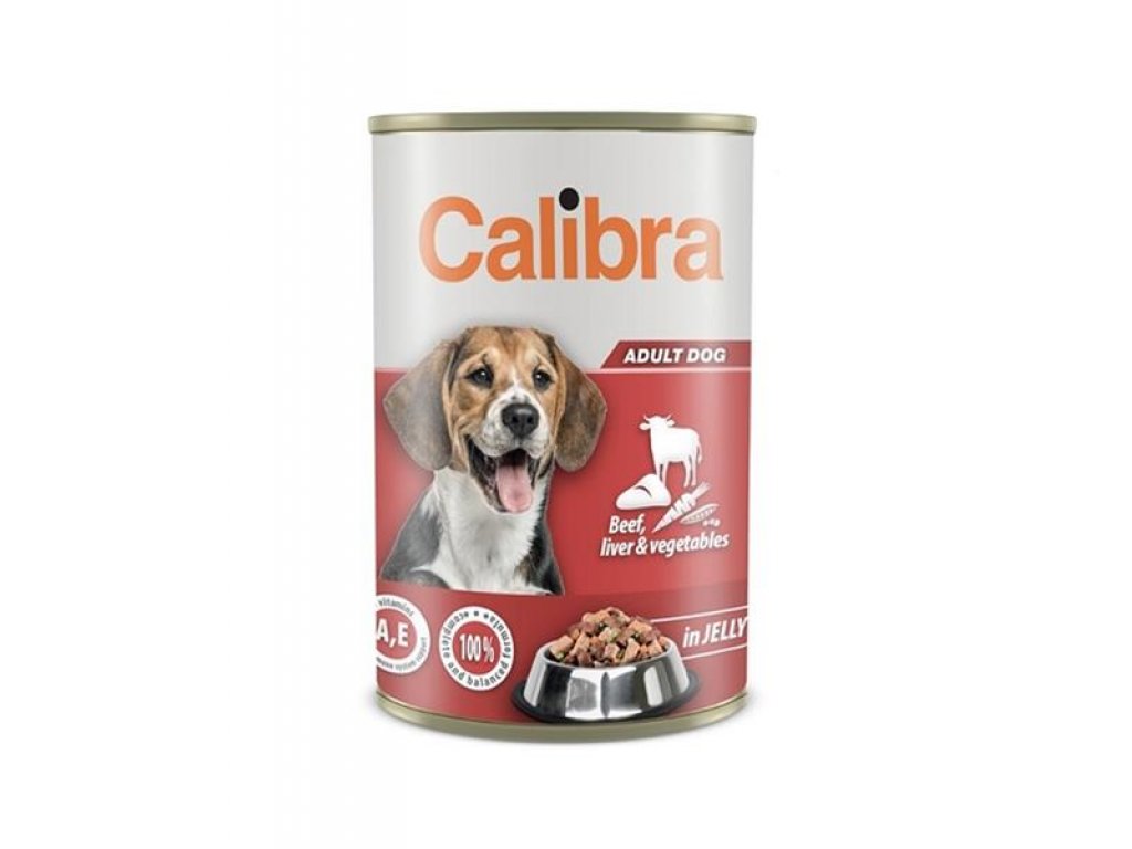 Calibra KONZERVA dog adult Hovädzie & pečeň & zelenina v želé 1240 g