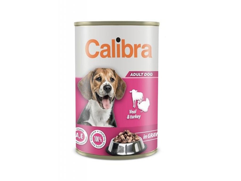 Calibra KONZERVA dog Adult Teľacie & morčacie v omáčke 1240 g