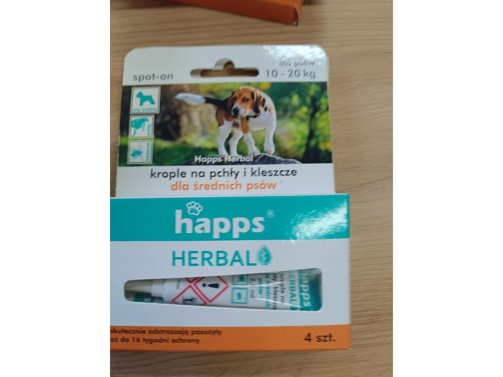 HAPPS Herbal - Účinné kvapky na blchy a kliešte pre psov