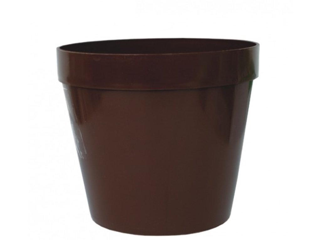 Kvetináč 14 cm hnedý plastový Besop