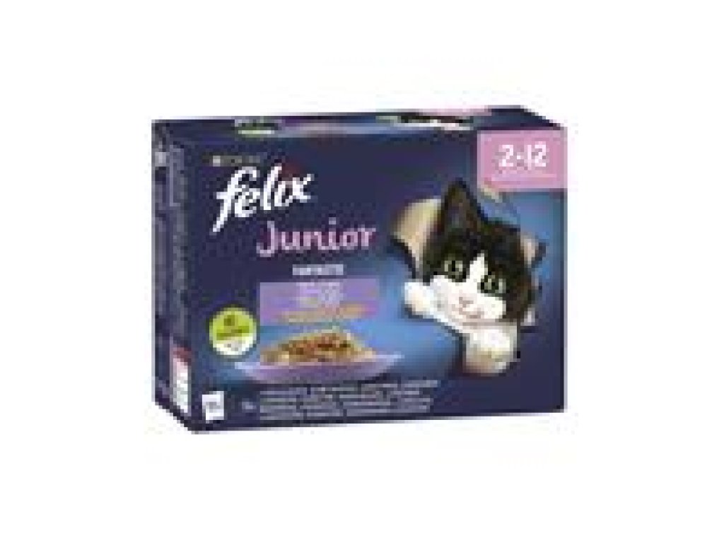 Nestlé FELIX Fantastic cat Multipack junior hovädzie, kura, sardinky, losos v želé kapsička 12x85 g