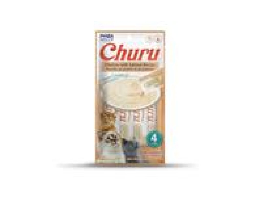 Pamlsok Inaba Churu Pyré cat Kura s lososom 4 tuby 56 g
