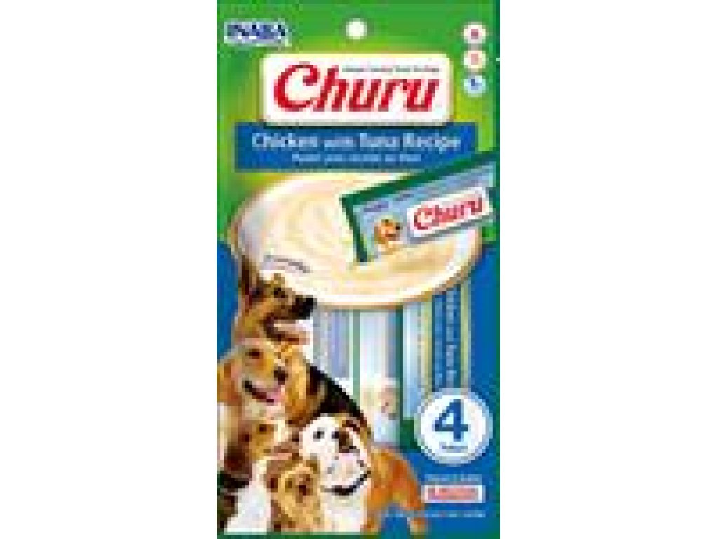 Pamlsok Inaba Churu Pyré dog Kura s tuniakom 4 tuby 56 g