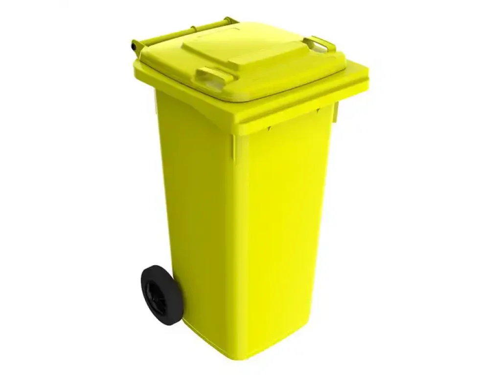 Plastová popolnica 120L, žltá, kuka