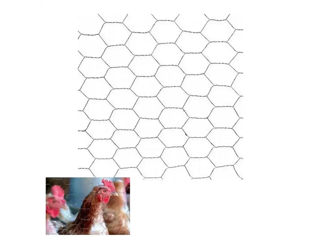 Pletivo šesťhranné HEX, 16x16mm/0,7x1000mm, 10m, ZN, GARDENKUS, chovateľské