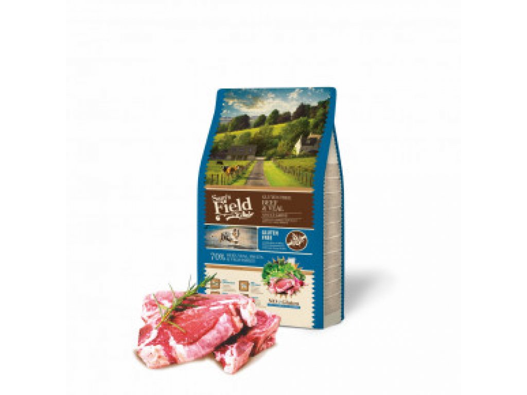 Sam's Field Gluten Free Beef & Veal Adult Large, superprémiové granule, (Sams Field bez lepku)