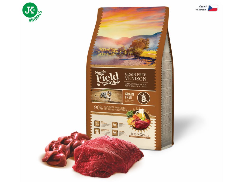 Sam's Field Grain Free Venison, superprémiové granule, (Sams Field bez obilnín)