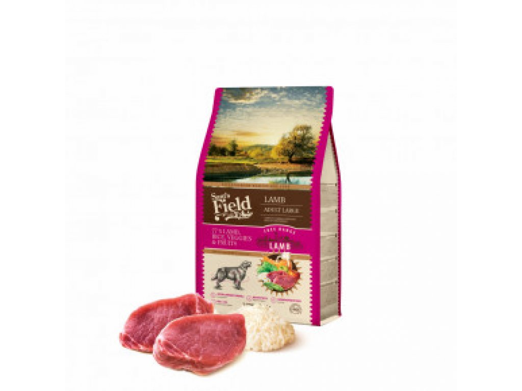 Sam's Field Low Grain Adult Large Lamb - Free Range, superprémiove granule pre dospelých psov veľkých a obrích plemien s jahňacím z voľného chovu, (Sams Field bez pšenice)