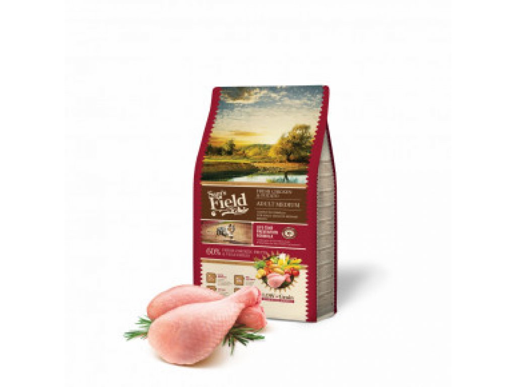 Sam's Field Low Grain Adult Medium Chicken & Potato, superprémiové granule, (Sams Field bez pšenice)