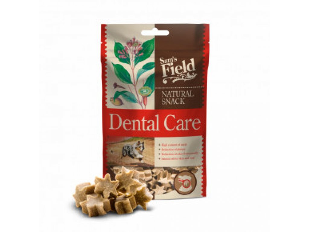 Sam's Field Natural Snack Dental Care, funkčná, mäsová, polovlhká, mäkká maškrta pre psov, 200 g (Sams Field polovlhká maškrta)