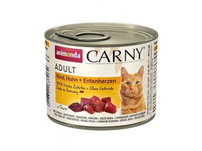 Animonda CARNY® cat Adult hovädzie,kura a kačacie srdiečka 200g