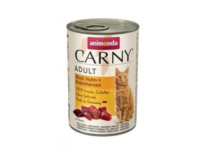 Animonda CARNY® cat Adult hovädzie,kura a kačacie srdiečka  400g