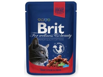 BRIT Premium cat Kapsička Adult Beef Stew & Peas 100 g