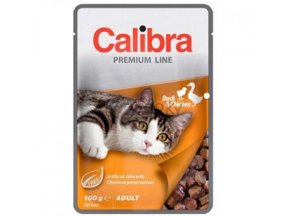 Calibra KAPSIČKA Premium cat Adult Kačka & kura v omáčke  100g