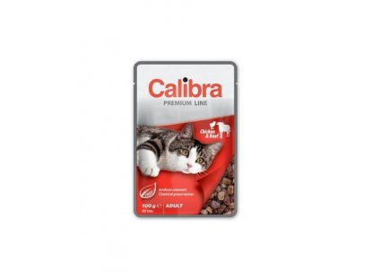 Calibra KAPSIČKA Premium cat Adult Kura & hovädzie v omáčke 100g