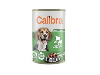 Calibra KONZERVA dog Adult Jahňa & hovädzie & kura v želé 1240 g