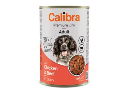 Calibra KONZERVA dog Adult Premium Kura & hovädzie 1240 g