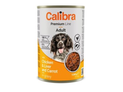 Calibra KONZERVA dog Adult Premium Kura & pečeň 1240 g