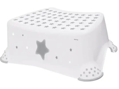 Detský schodík STAR, protišmykový, svetlosivý, plast