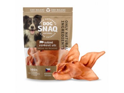 Dog Snaq - sušené bravčové uši, 4 ks