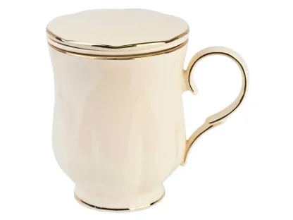 Hrnček porcelánový na čaj, 430ml, RUBY, s porcelánovým sitkom
