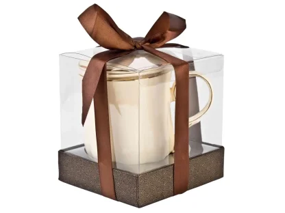 Hrnček porcelánový na čaj, 430ml, RUBY, s porcelánovým sitkom