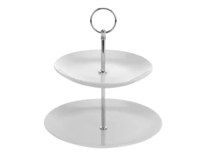 Podnos na koláče, porcelánový, 2-poschodia, etažérka
