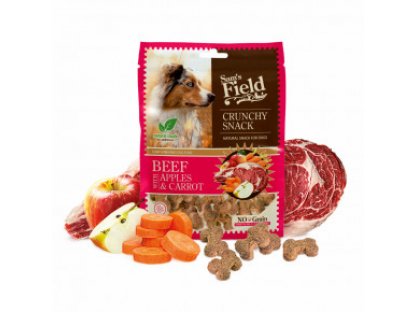 Sam's Field Crunchy Cracker Beef with Apples & Carrot, chrumkavá hovädzie maškrta s jablkami a mrkvou, 200 g (Sams Field maškrta pre psov)