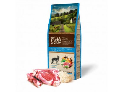 Sam's Field Gluten Free Beef & Veal Junior Large, superprémiové granule pre šteňatá a mladé psy veľkých a obrích plemien(Sams Field bez lepku)