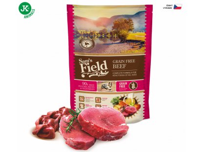 Sam's Field Grain Free Beef (Angus), superprémiové granule, (Sams Field bez obilnín)