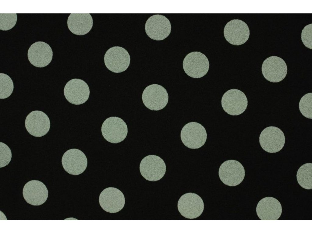 Černá zimní látka se šedým puntíkem, š.160 cm