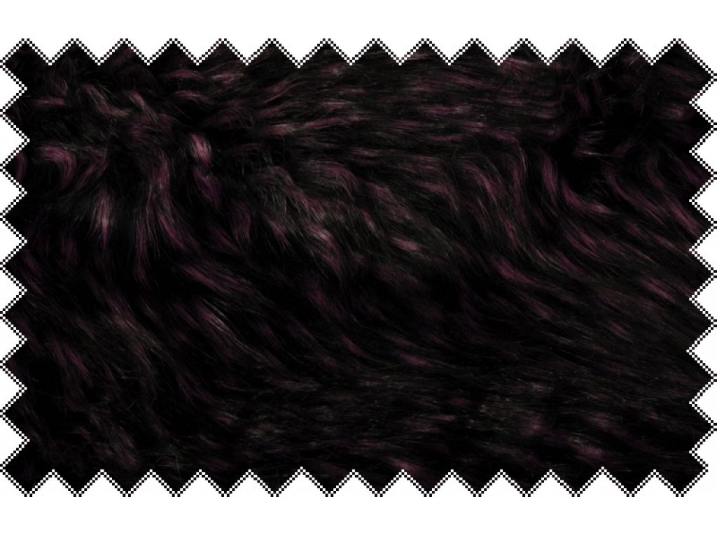 Fialová exkluzivní žíhaná  italská kožešina s vlasem cca 7 cm