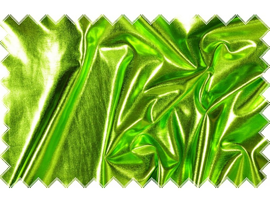 Jasně zelený lesklý jemný elastický úplet - lakovka