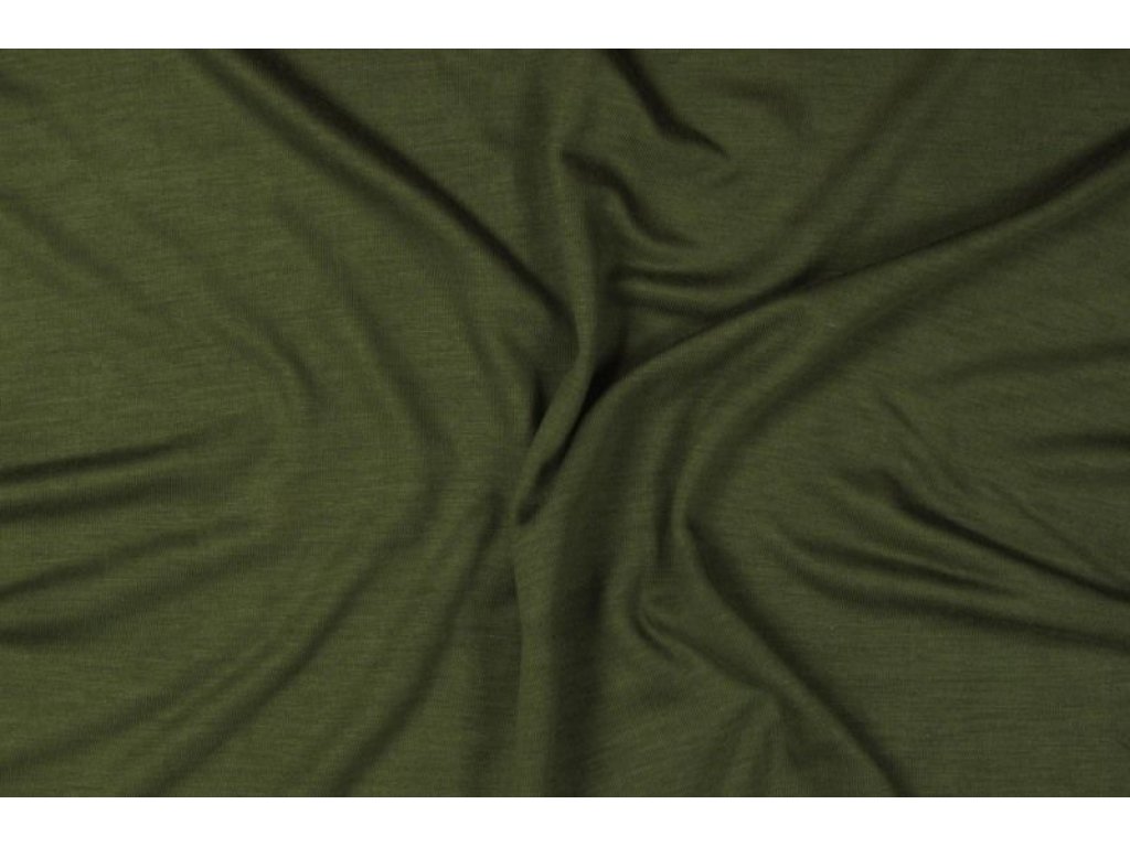 Khaki zelený  úplet , š.170 cm